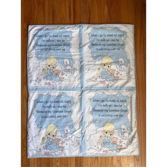 Vintage Precious Moments Crib Blanket - Picture 1 of 6